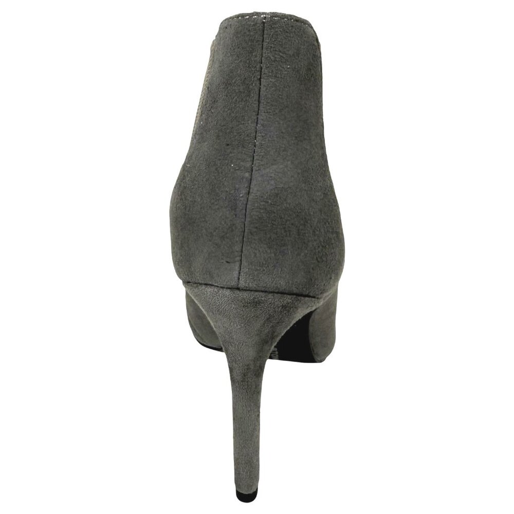 Women H By Halston Regina Gray Pull On Stiletto Heel Ankle Bootie Size 5.5 Suede - Picture 4 of 13